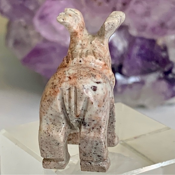 MOOSE Soapstone Figurine MINI Carved Stone Healing Crystal Animal Carving 1.5" - Picture 7 of 10